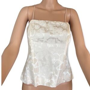 VINEYARD VINES Silk Tuckernuck Top Sea Shore Ivory Size 8 NEW